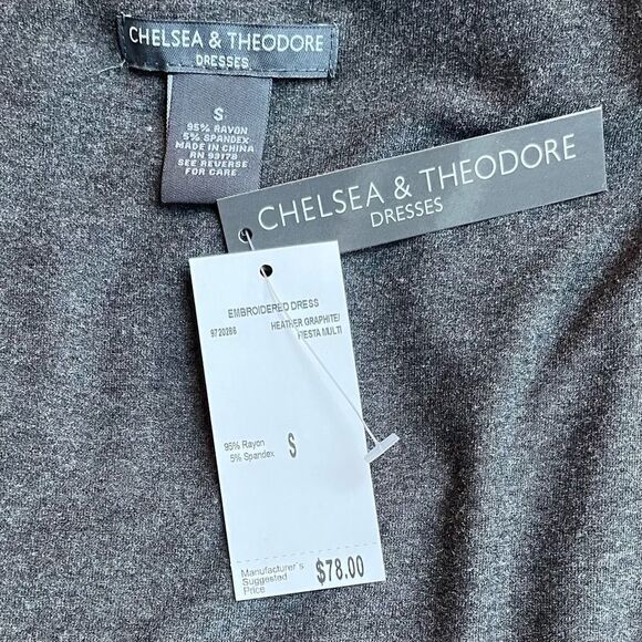 ANTHRO CHELSEA & THEODORE Embroidered Tee Shirt Dress - Picture 5 of 7